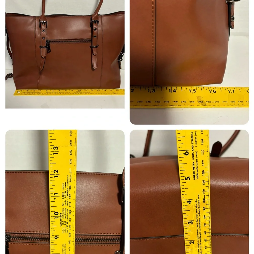MOSISO Cognac 17” Laptop bag portfolio case satchel PU Leather CB Bag corpcore